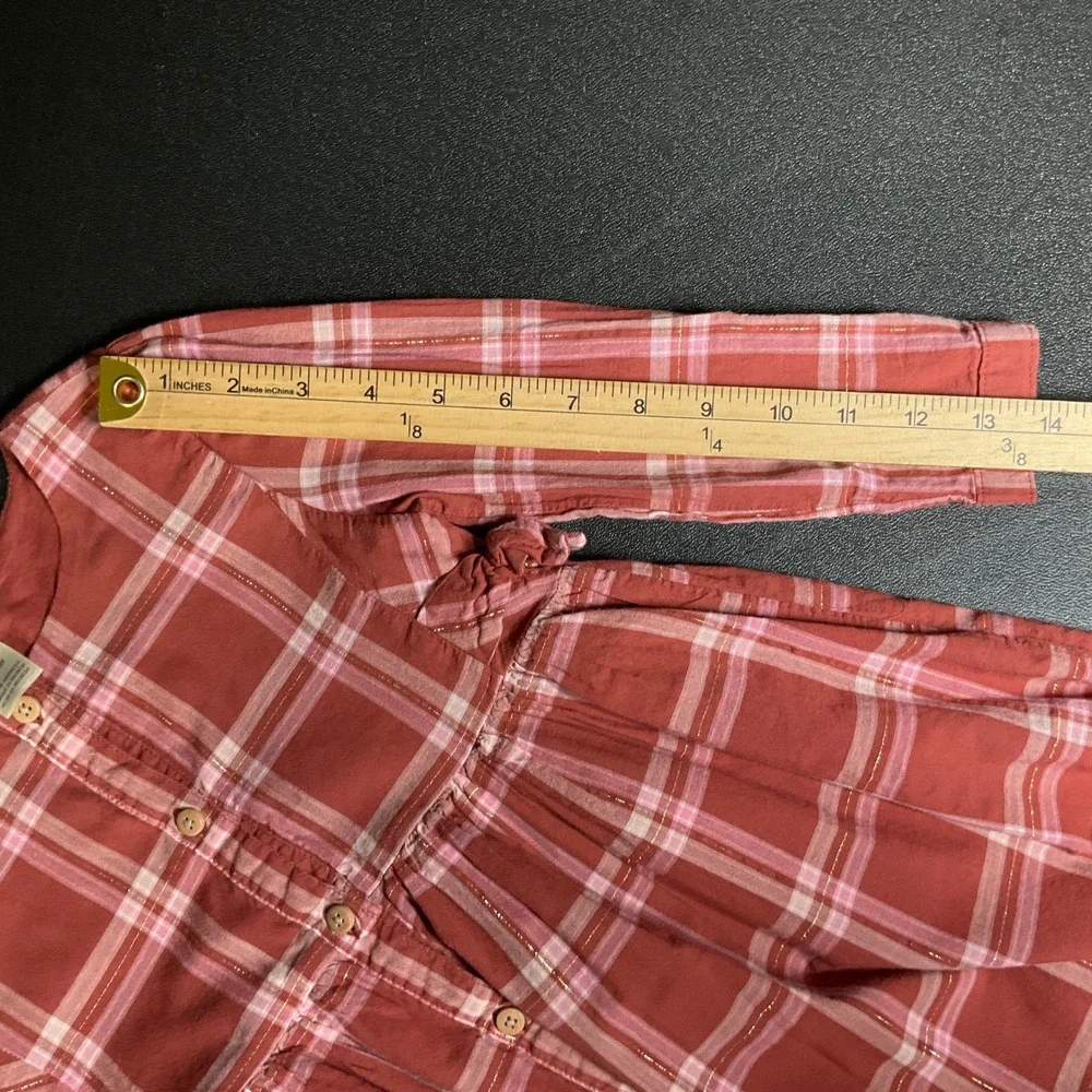 OshKosh B'gosh Red Plaid Button Front Dress Toddler Girls Size 4T Set of 2‎